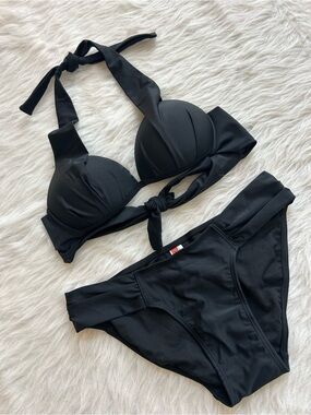 Apollo Swimwear Black Halter Bikini Set - Women Swim M